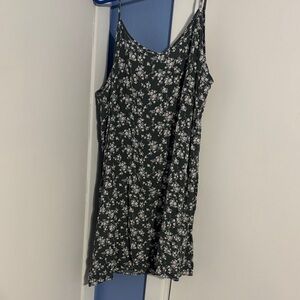 Dark Green Floral Slip Dress medium
